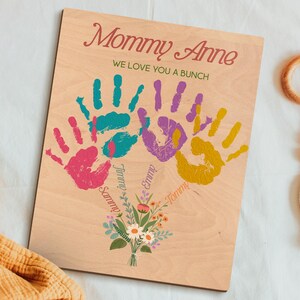 Mother&#39;s Day Gift, Handprint Sign, Gifts for Mom from Kids, DIY Handprint Sign, Mother&#39;s Day Sign, Gifts for Grandma, Mom Handprint Gift