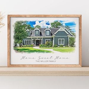 Home Portrait Sign, Our First Home Sign, Realtor Housewarming Gift from Photo, New House Gift, Realtor Closing Gift, Home Sweet Home