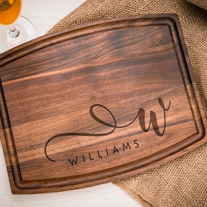 Personalized Cutting Board, Housewarming Gift, Walnut Cutting Board, Wedding Gift for Couple, Charcuterie Board, Realtor Gifts