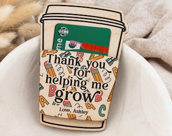 Teacher Appreciation Gift, Teacher Gift Card Holder, Coffee Gift Card Holder, Gifts For Teachers, Coffee Gift Card Holder, End of School
