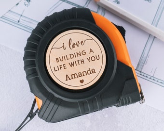 Personalized Gifts for Him, Tape Measure Personalized for Men, Anniversary Gifts for Husband, Boyfriend, Tape Measure Wedding Gift for Him