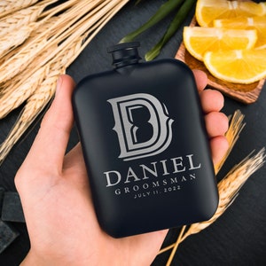 Groomsmen Gifts, Engraved Flask Set for Men, Hip Flask Personalized, Stainless Steel, Best Man, Groomsman Flask, Gifts for Him