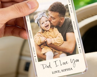 Personalized Gift For Dad, Custom Photo Car Visor Clip, Drive Safe Daddy, 1st Fathers Day Gift For Husband, Baby Photo Car Sun Visor