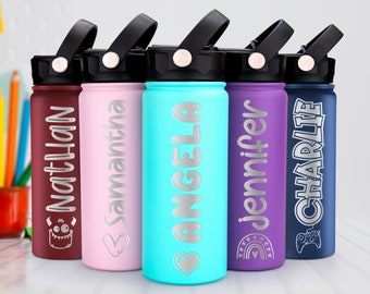 Back to School Gifts for Kids, Customize Water Bottle Kids, Water Bottle with Name, Kids Tumblers, Water Bottle, Kids Sports Bottle