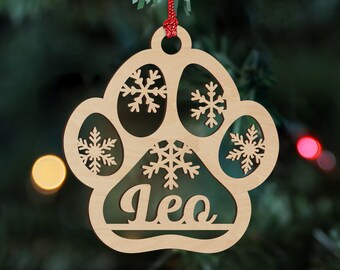 Personalized Dog Paw Ornament, Custom Pet Christmas Ornament, Animal 2023 Ornament, Custom Name Ornament, Christmas Gift Ornament 2023