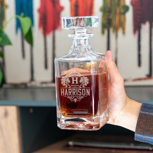 Whiskey Decanter Set Personalized Barware Wedding Gift Etsy