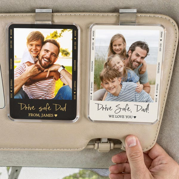 Personalized Gift For Dad Photo Car Visor Clip, Drive Safe Daddy, Drive Safe Sun Visor Clip, Husband Gift,  Acrylic Car Accessories