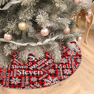 Tree Skirt Personalized Christmas Gifts, Family Tree Skirt, Custom Name Tree Skirt, Christmas Home Decor, Family Velvet Tree Skirt
