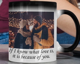 Personalized Photo Coffee Mug Birthday Gift, Custom Mug Color Change Mug Anniversary Gift for Her,Him, Mug w Picture