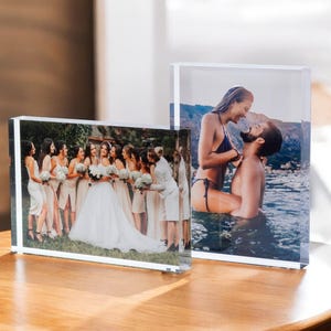 Photo Gifts, Wedding Couple Gifts, Photo Block Acrylic, Personalized Picture Keepsake, Photo Home Decor, Wedding, Anniversary Gift