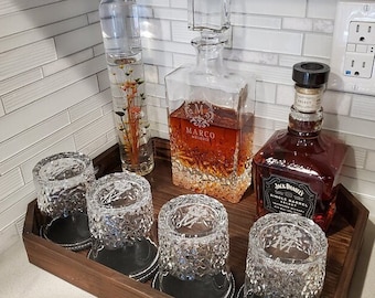 Whiskey Decanter Personalized Gift for Him, Personalized Decanter Set, Anniversary Gifts for Husband, Engraved Bourbon Decanter Set