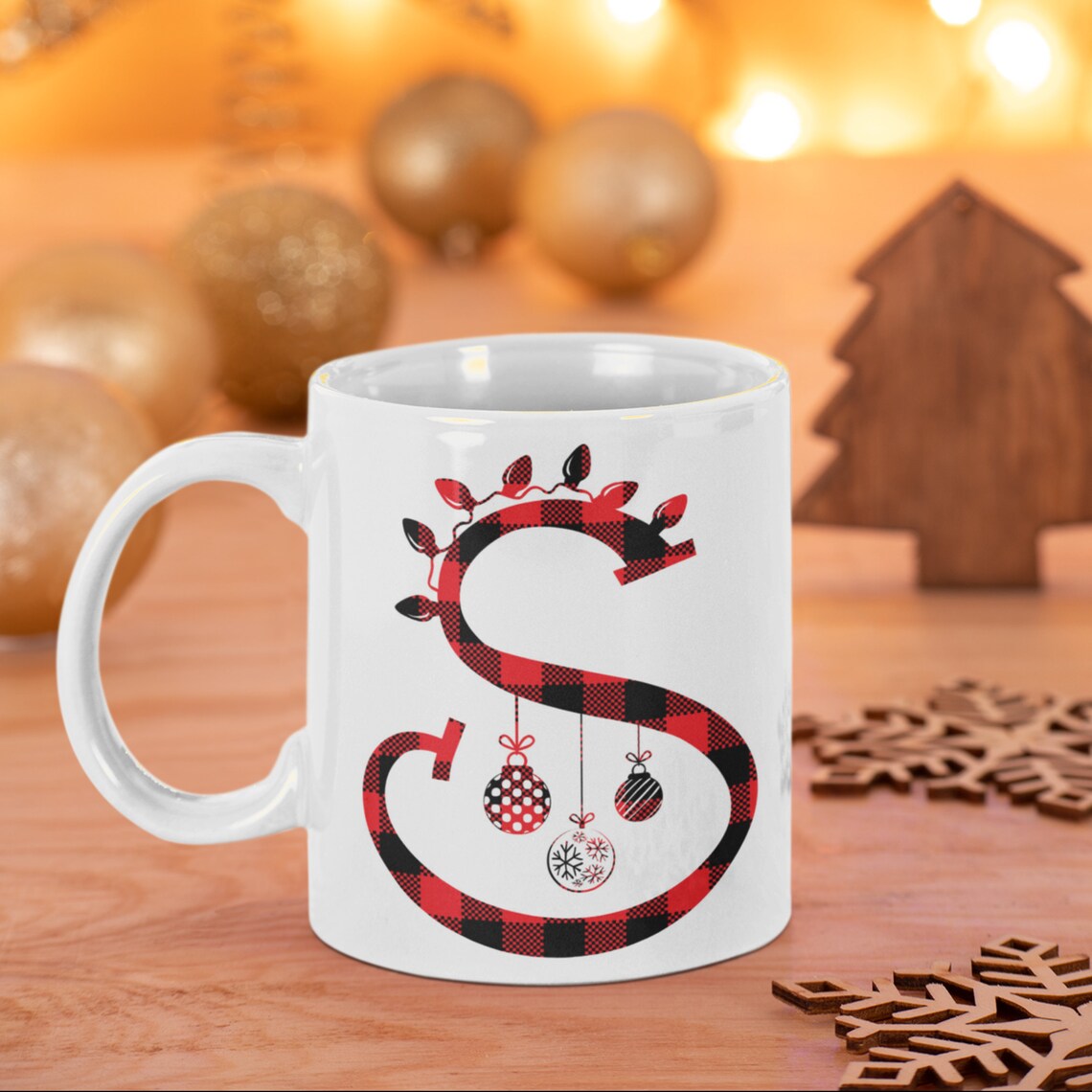 Personalized Christmas Mug Initial Christmas Xmas Coffee Mug  Etsy