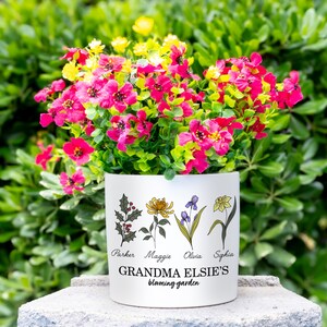 Grandma Gift, Mother's Day Gift, Personalized Gifts for Mom, Flower Pot Custom, Grandmas Garden, Birth Flower Mom Gifts from Daughter image 5