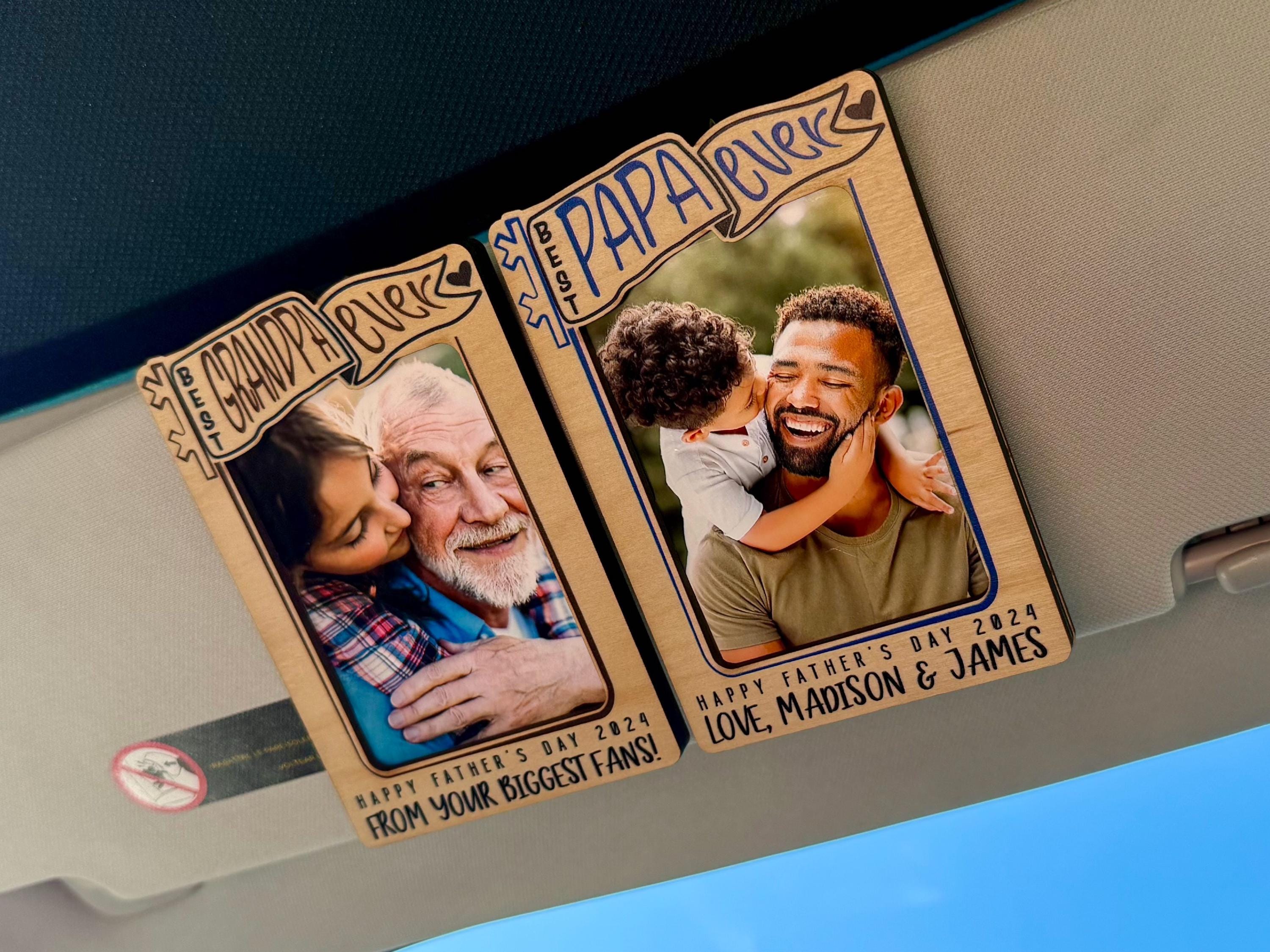 Photo Car Visor Clip, Personalized Gifts for Dad, Fridge Photo Magnet, Personalized Picture Frame, Dad Birthday Gift, Drive Safe, Papa Gift