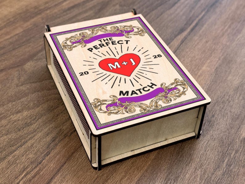 Caja de cerillas grande personalizada para parejas, regalos de compromiso, regalo de boda para pareja, regalo de inauguración de la casa, regalos de aniversario, regalo de despedida de soltera imagen 10