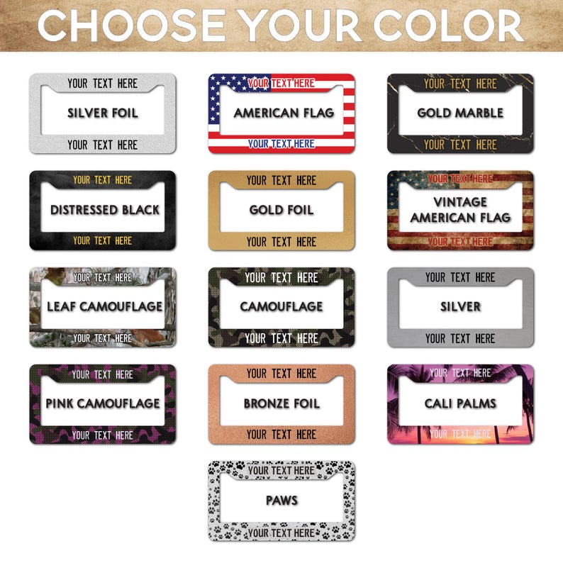 Marcos de matrícula personalizados para coches, marcos de matrícula personalizados, placas de matrícula personalizadas, soportes de matrícula divertidos para coches. imagen 2