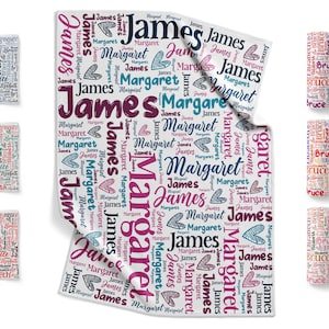 Personalized Blanket, Custom Blanket with Name, Name Blanket for Adults, Throw Blanket Gift for Girlfriend, Gifts for Her