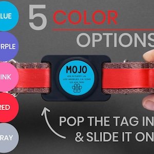 AirTag Dog Collar Holder, Personalized Engraved AirTag Dog Tag Holder, Silicone Dog ID Tag, Slide On Dog Tag Air Tag Case