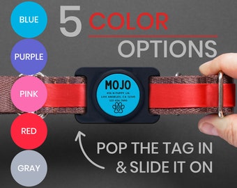 AirTag Dog Collar Holder, Personalized Engraved AirTag Dog Tag Holder, Silicone Dog ID Tag, Slide On Dog Tag Air Tag Case