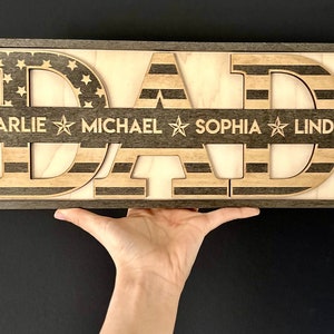 Regalos para papá personalizados, regalos de cumpleaños de papá, letrero personalizado de papá, regalos de papá de hija, letrero de madera de papá, regalos de niños, regalo de padre