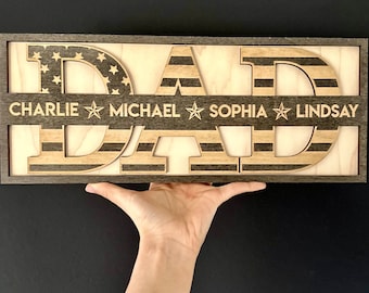 Gifts for Dad Personalized, Dad Gifts from Kids, Dad Sign, Dad Birthday Gift, Dad Gifts from Daughter, Dad Wood Sign, Personalized Dad Gifts