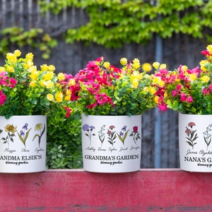 Personalized Flower Pot For Grandmas Garden Gift for Grandma, Birth Flower Mom Gifts from Daughter, Personalized Gifts for Mothers Day Gifts image 4