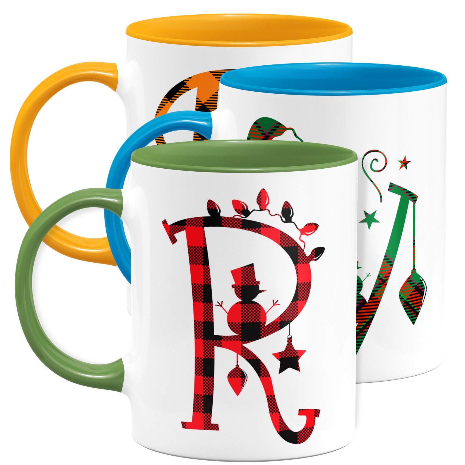 Personalized Christmas Mug Initial Christmas Xmas Coffee Mug  Etsy