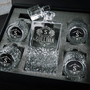 Groomsmen Gifts, Personalized Whiskey Decanter Set, Gifts for Him, Anniversary Gift for Husband, Bourbon Decanter for Men