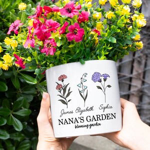 Grandma Gift, Mother's Day Gift, Personalized Gifts for Mom, Flower Pot Custom, Grandmas Garden, Birth Flower Mom Gifts from Daughter image 8