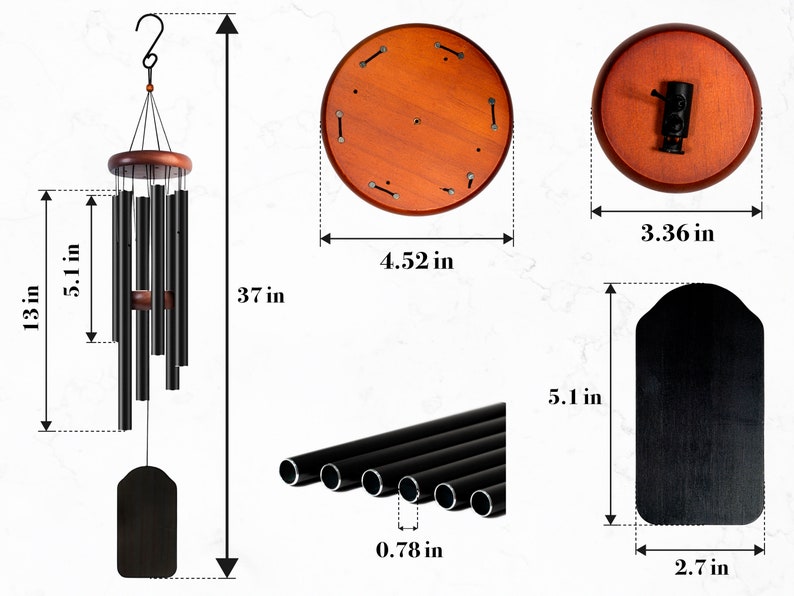 Memorial Wind Chimes Personalized, Windchimes Personalized in Memory, Sympathy Gifts for Loss of a Loved One, In Loving Memory, Bereavement bild 5