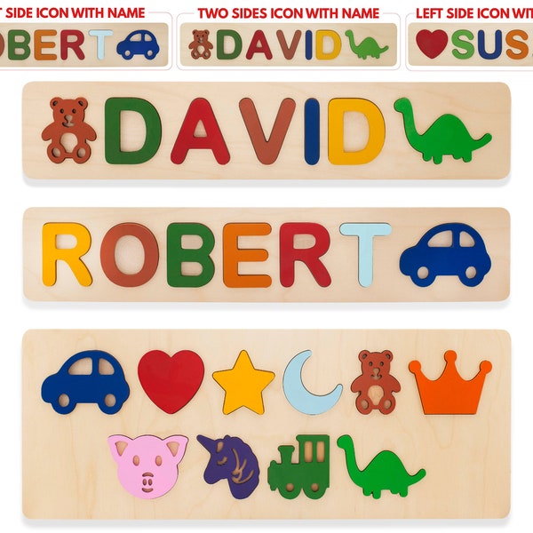 Name Puzzle With Pegs, Customized Wooden Name Puzzle for Toddler, Baby Wooden Gift, Activity Board, 1st Birthday Gift, Wood Name Puzzle