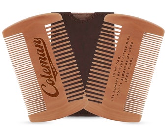 Beard Comb, Personalized Gifts for Him, Gifts for Men, Custom Wooden Beard Comb, Gift for Groomsmen, Pocket Comb for Beards, Mustache Gift