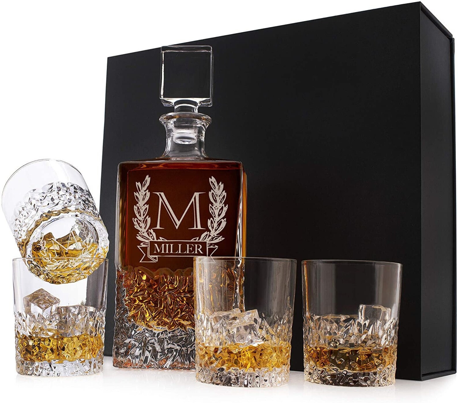Personalized Whiskey Decanter Set with Gift Box Option Etsy