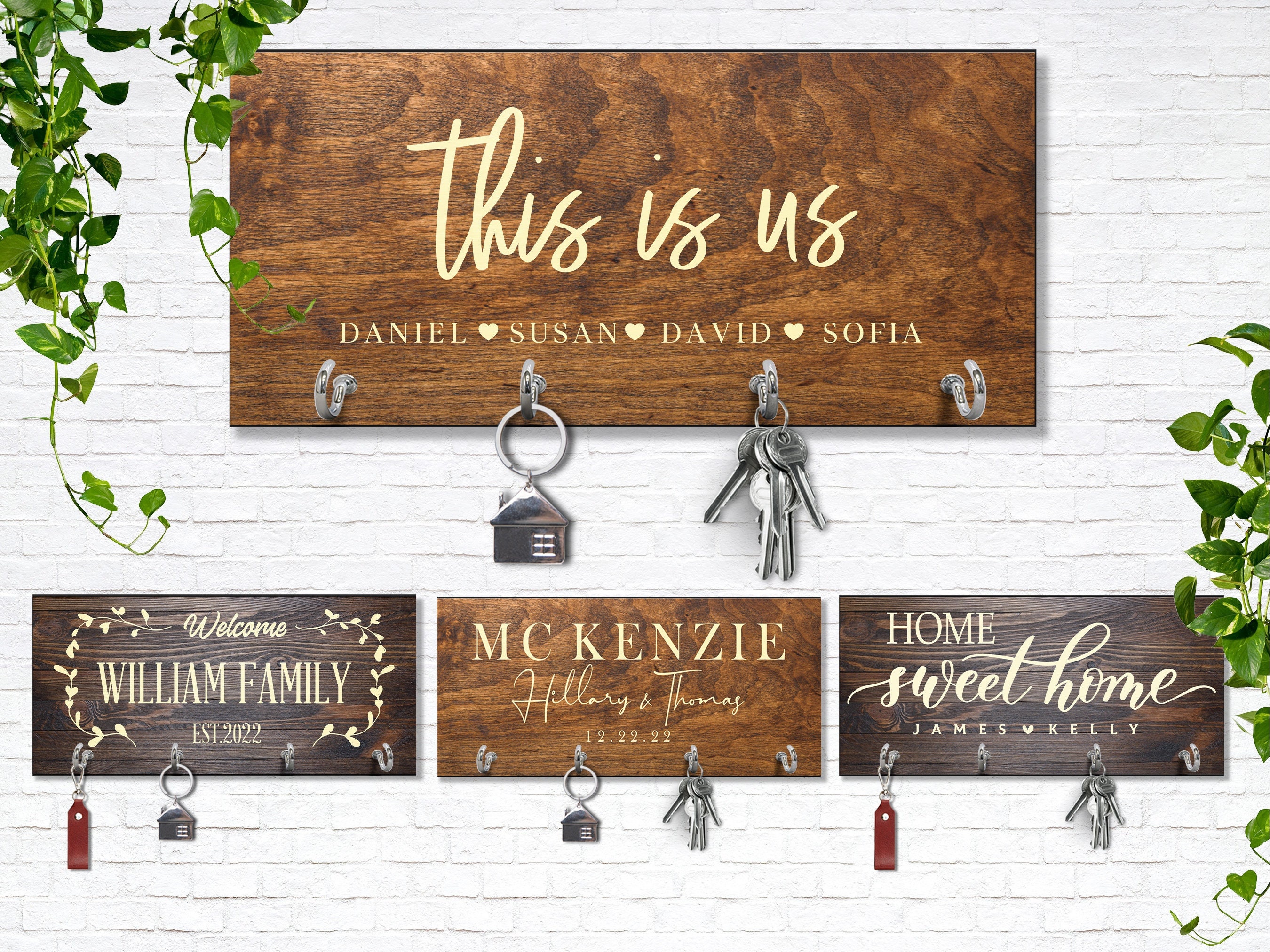 Personalized Key Holder for Wall Etsy