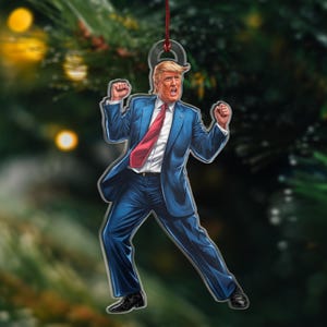 Trump Dancing Ornament, Acrylic Trump Christmas Ornaments, Trump Ornaments, Trump Christmas Ornaments, Christmas Tree Ornaments image 7