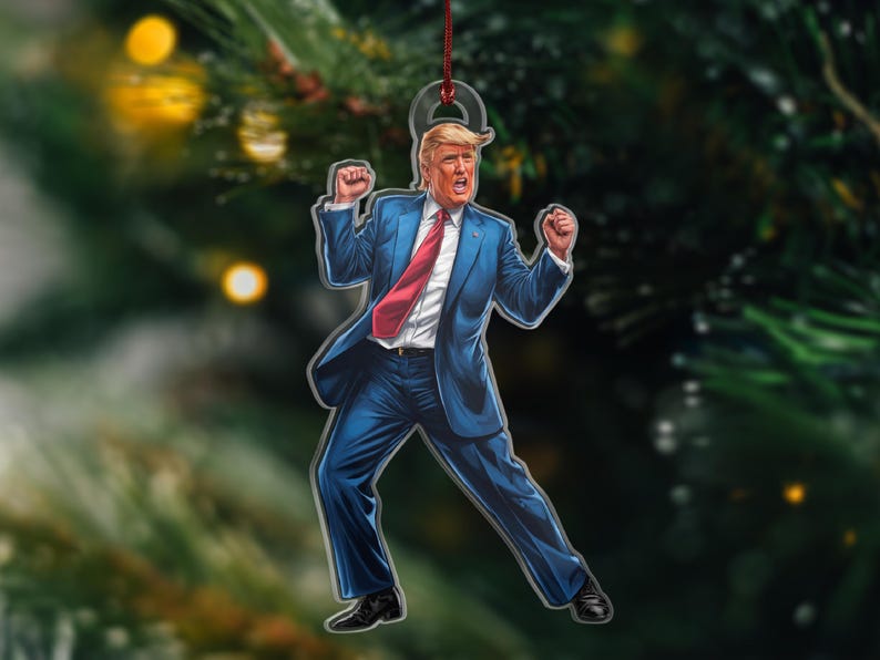 Trump Dancing Ornament, Acrylic Trump Christmas Ornaments, Trump Ornaments, Trump Christmas Ornaments, Christmas Tree Ornaments image 7