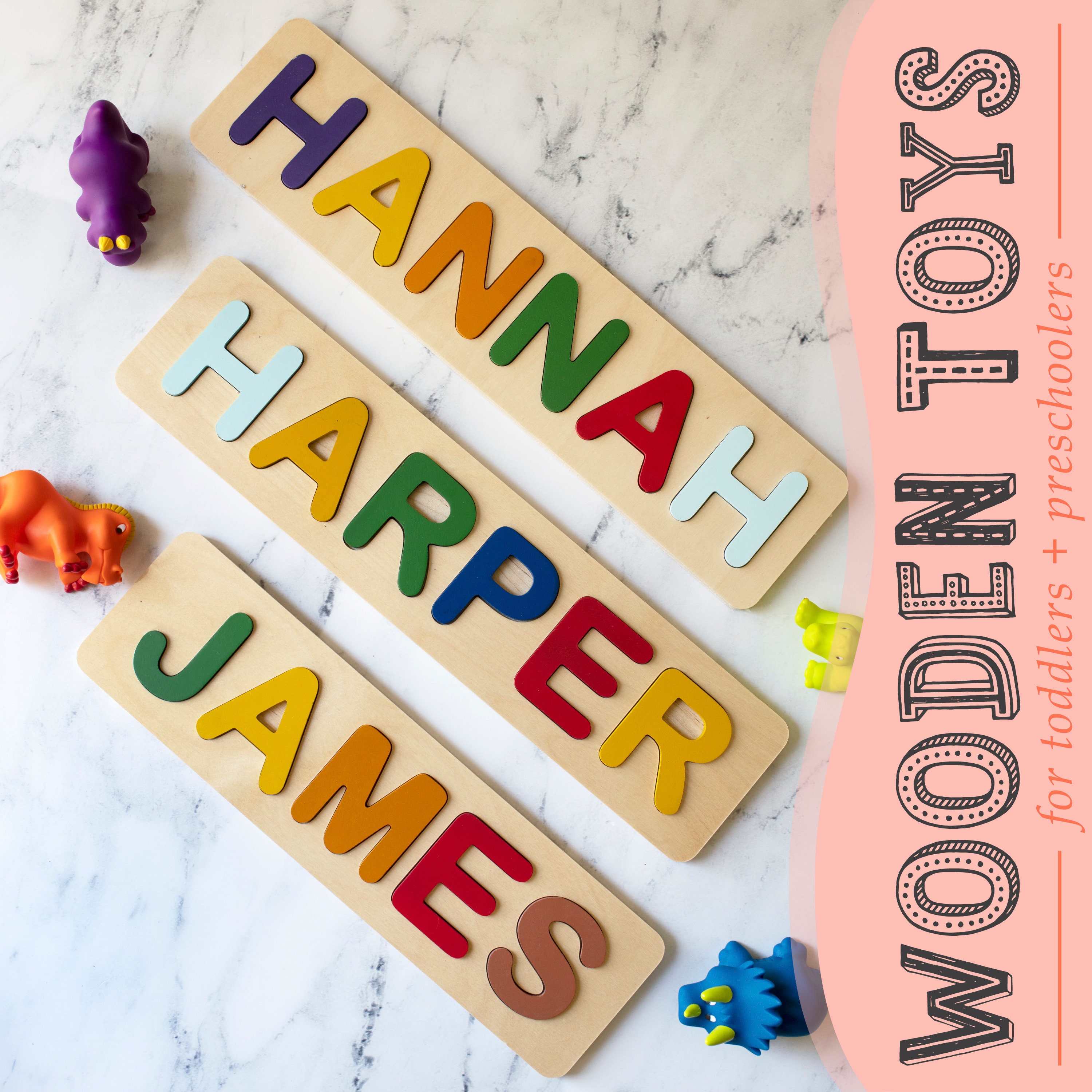 Personalized Name Puzzles for Toddlers Kids Custom Early Etsy