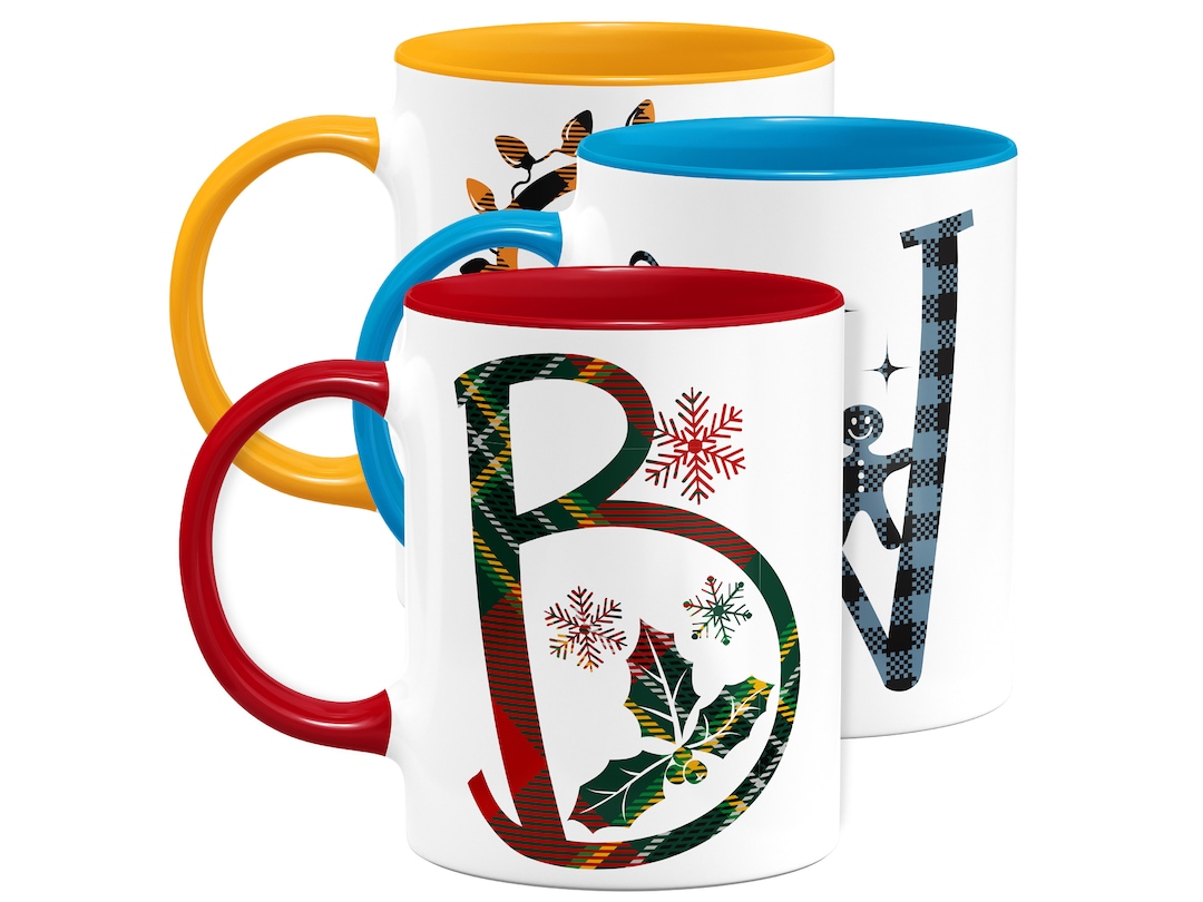 Christmas Mug, Personalized Christmas Mugs, Coffee Mug, Xmas, Christmas Gift, Initial Mug, Xmas