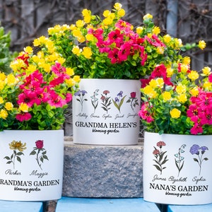 Personalized Flower Pot For Grandmas Garden Gift for Grandma, Birth Flower Mom Gifts from Daughter, Personalized Gifts for Mothers Day Gifts image 5