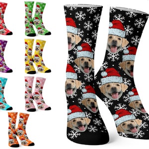 Custom Face Socks • Photo Socks • Gag Gift for Christmas • Pet Socks Personalized • Picture Socks for Men, Women • Bestfriend Christmas Gift