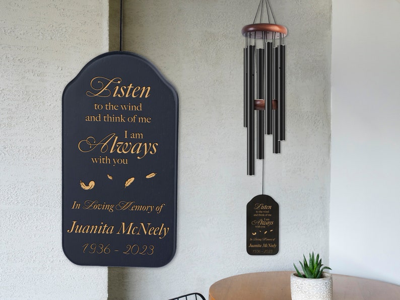 Memorial Wind Chimes Personalized, Windchimes Personalized in Memory, Sympathy Gifts for Loss of a Loved One, In Loving Memory, Bereavement bild 1