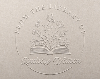 From the Library of Stamp, Personalized Gifts for Book Lovers, Personalized Book Embosser, Book Embosser, Stamp, Library Embosser w Name