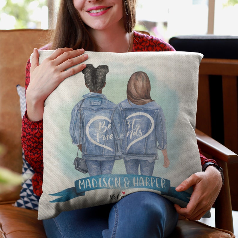 Personalized Best Friend Pillow BFF Galantine's Day Etsy