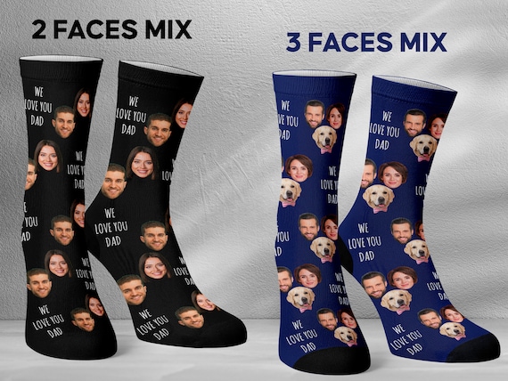 Custom Face Socks, Personalized Gifts for Him, Her, Personalized Photo Socks Funny Photo Gifts, Picture Socks, Face on Socks