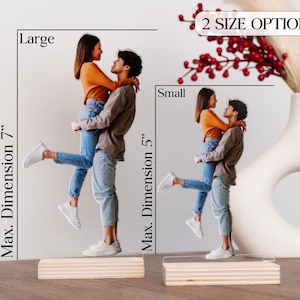 Photo Statuette, Engagement Couple Gifts, Photo Gifts, Boyfriend Gift, Portrait Gift, Acrylic Photo Cutouts, Annniversary Gifts for Him image 3