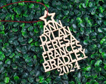 Family Christmas Ornament, Personalized Ornament With Names, Christmas Tree  Ornament 2025, Personalized Family Christmas Name Ornament