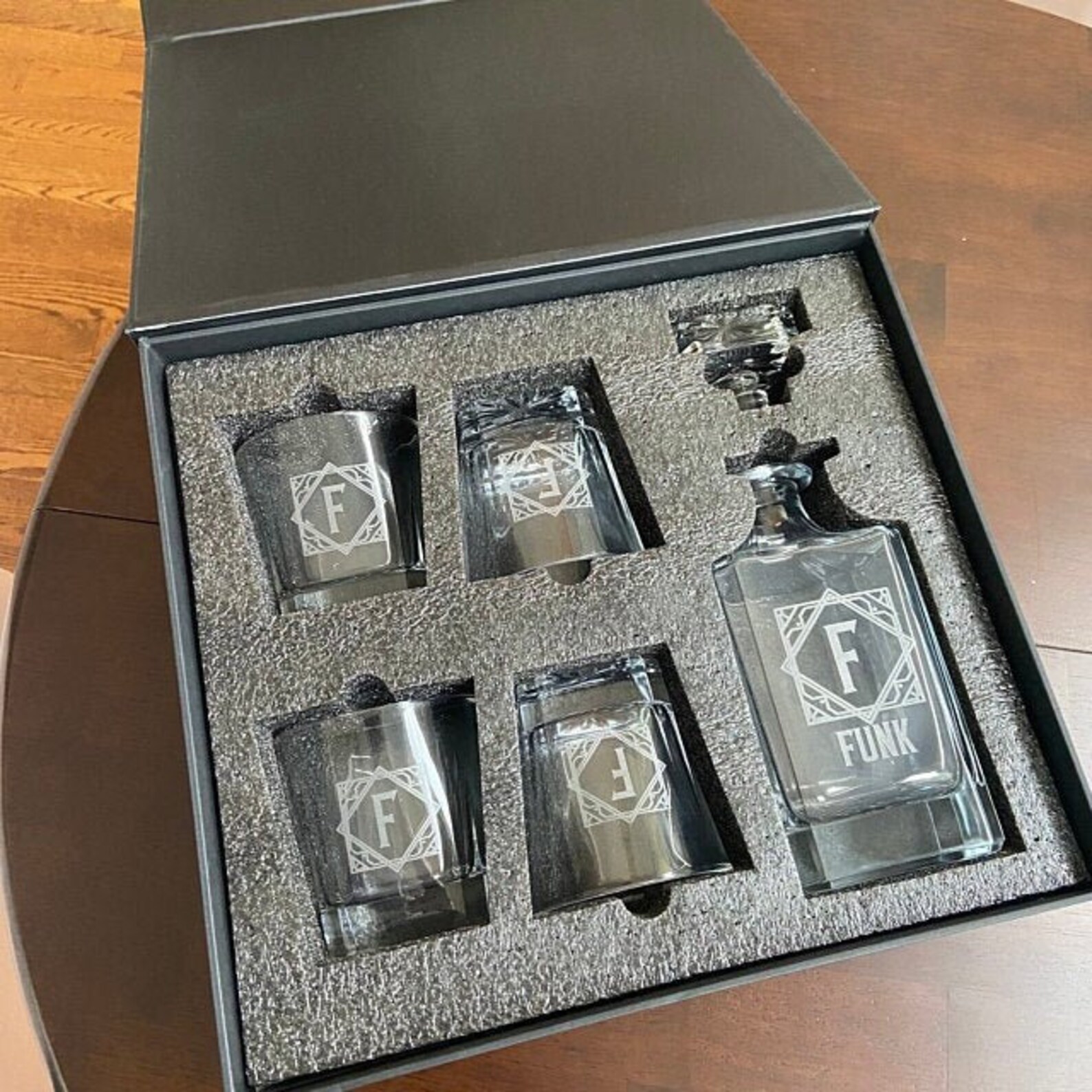 Personalized Whiskey Decanter and Glass Set Custom Logo Etsy