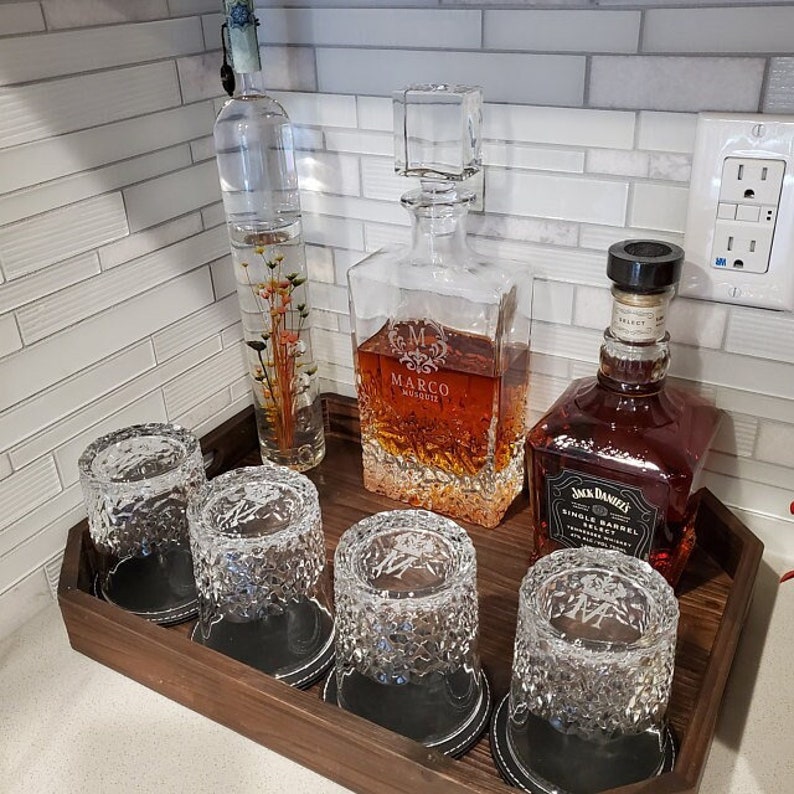 Personalized Whiskey Decanter Set with Gift Box Option, Men Gifts, Wedding Gifts, Retirement, Housewarming, Bourbon Scotch Dad Gifts For Him 