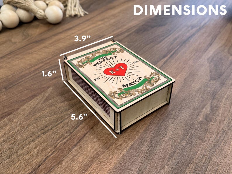 Caja de cerillas grande personalizada para parejas, regalos de compromiso, regalo de boda para pareja, regalo de inauguración de la casa, regalos de aniversario, regalo de despedida de soltera imagen 5