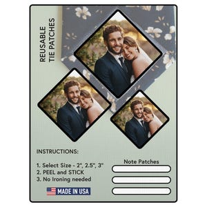 Photo Tie Patch, Peel & Stick Custom Photo Patch for Ties, Father of ...